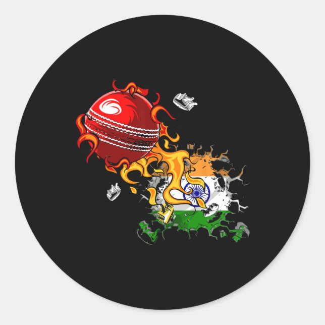 India Cricket 4  Classic Round Sticker (Front)