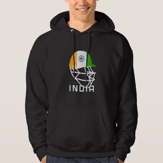 India Cricket Fan Helmet India Cricket Players Hoodie (Front)