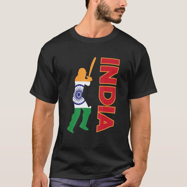 India Cricket India Flag Indian Cricket Team Crick T-Shirt (Front)