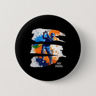 India Cricket Jersey Flag Indian Cricket 6 Cm Round Badge
