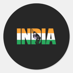 India Cricket Jersey Gift For Indian Cricket Fans Classic Round Sticker