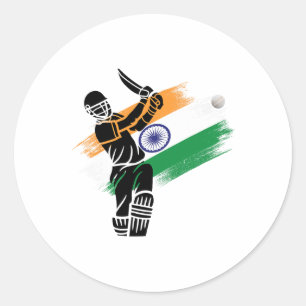 India Cricket Jersey Indian Cricket Squad Flag Of  Classic Round Sticker