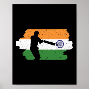 India Cricket National Fans Team Jersey Indian Fla Poster