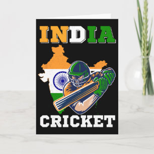 India Cricket Player Flag Jersey Indian Sports  Card