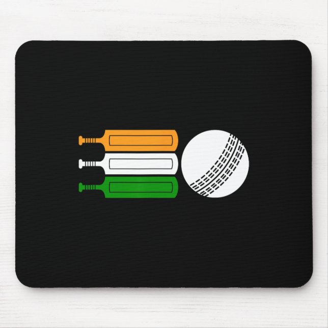 India Cricket Player Ll Indian Flag Cricket Team  Mouse Mat (Front)