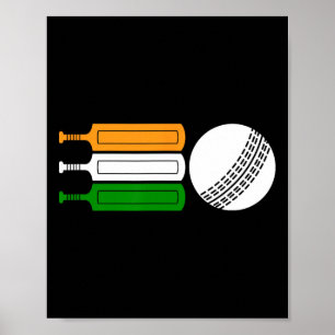 India Cricket Player Ll Indian Flag Cricket Team  Poster