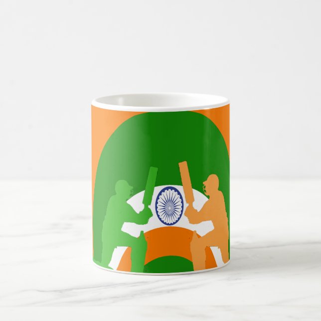 India Cricket Spirit Abstract Design Coffee Mug (Center)
