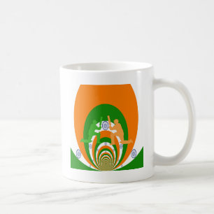 India Cricket Spirit Abstract Design Coffee Mug