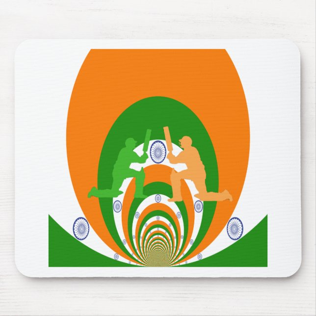 India Cricket Spirit Abstract Design Mouse Mat (Front)