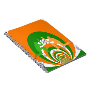 India Cricket Spirit: Abstract Design Notebook