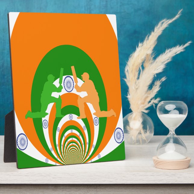 India Cricket Spirit: Abstract Design Plaque (Side)