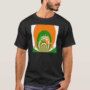 India Cricket Spirit Abstract Design T-Shirt