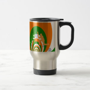 India Cricket Spirit: Abstract Design Travel Mug