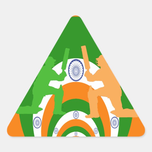 India Cricket Spirit: Abstract Design Triangle Sticker (Front)