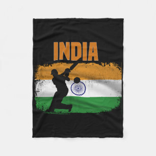 India Cricket Supporters Indian Cricket Fans India Fleece Blanket