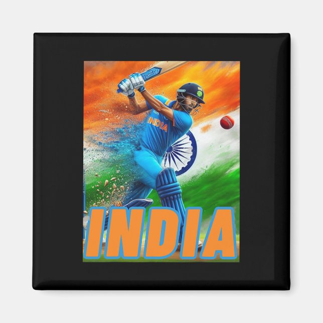 India Cricket Supporters Jersey - Indian Cricket F Magnet (Front)