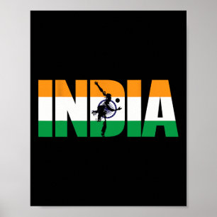 India Cricket T Shirt Indian National Fans Jersey Poster