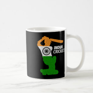 India Cricket Tsman Boundary Shot With Indian Flag Coffee Mug