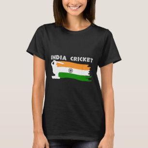 India Cricket With Indian Flag T-Shirt