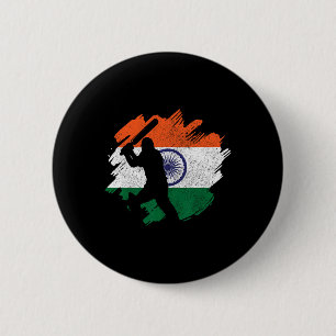 India Cricketer Vintage Indian Flag  6 Cm Round Badge