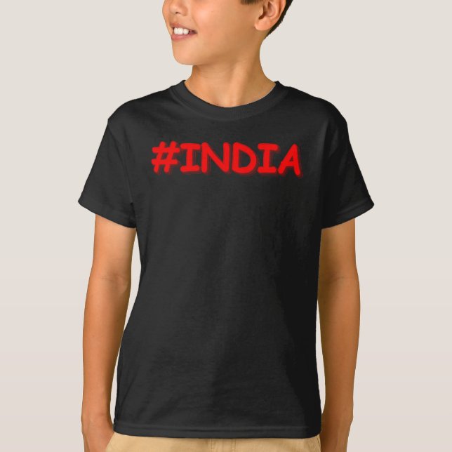 "#India" Cute Design. Buy Now T-Shirt (Front)