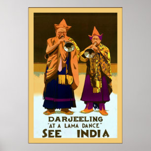 India ~ Darjeeling ~ Vintage Travel Poster