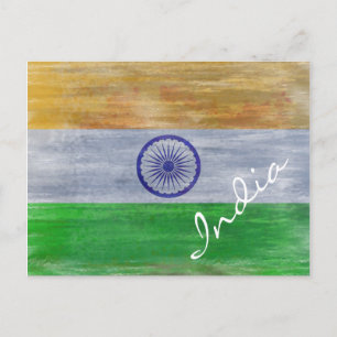 India distressed Indian flag Postcard