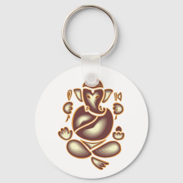 India Elephant Meditation Keychain (Front)
