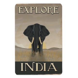 India elephant vintage travel poster magnet