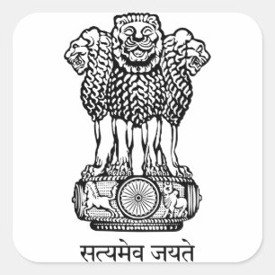 india emblem square sticker