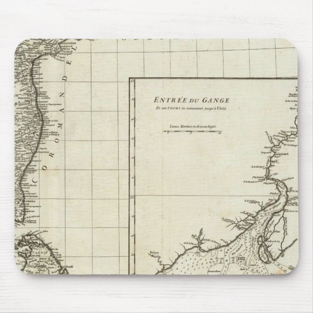 India Engraved Map Mouse Mat (Front)