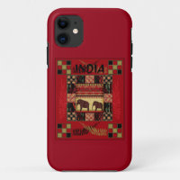 India ethnic patchwork elephants  