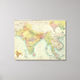 India & Farther India political Canvas Print