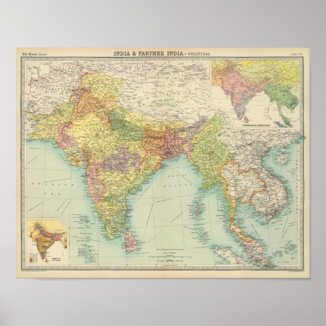 India & Farther India political Poster (Front)