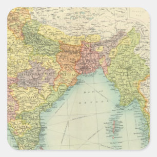 India & Farther India political Square Sticker