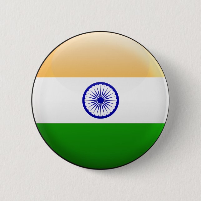 India Flag 6 Cm Round Badge (Front)