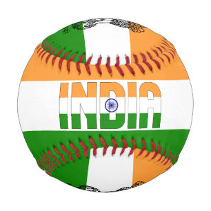 India Flag and Coat of Arms Patriotic Baseball