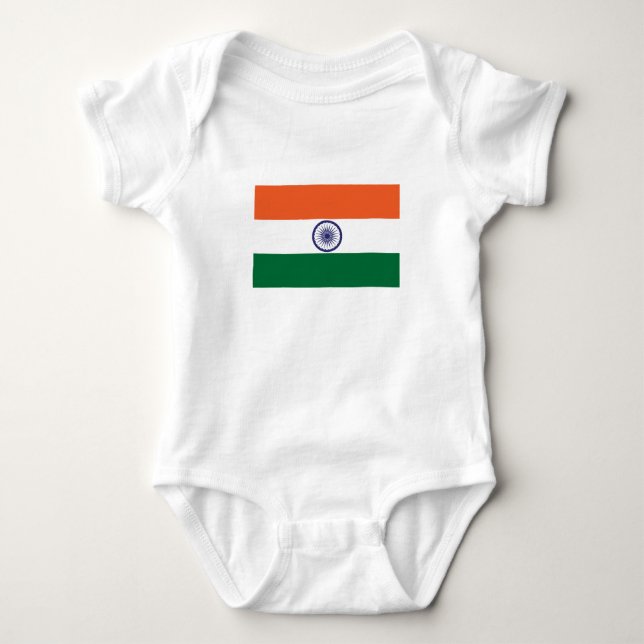 India Flag Baby Bodysuit (Front)