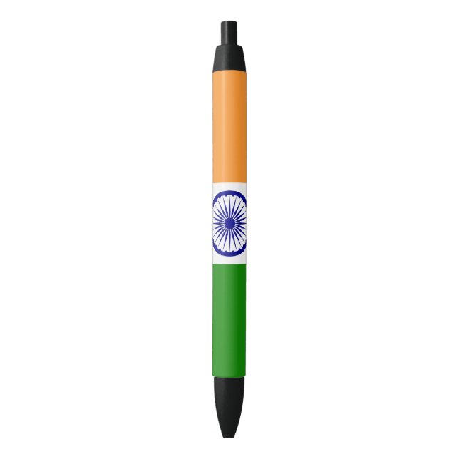 India Flag Black Ink Pen (Front Vertical)