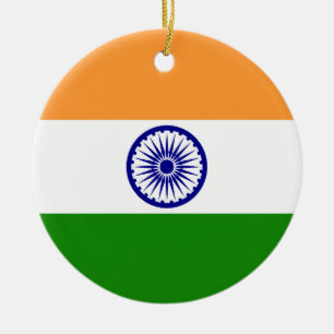 India flag ceramic tree decoration