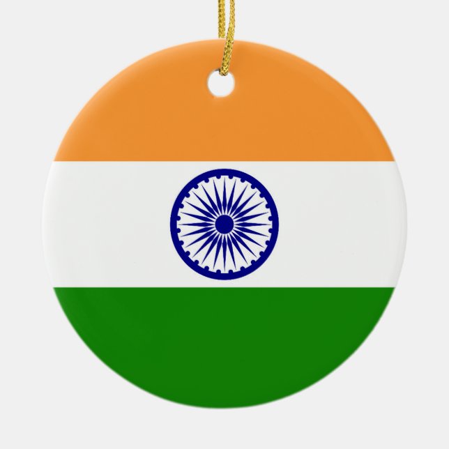 India flag ceramic tree decoration (Front)