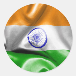 India Flag Classic Round Sticker