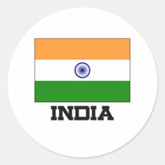 India Flag Classic Round Sticker