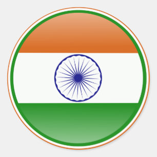 India Flag Classic Round Sticker