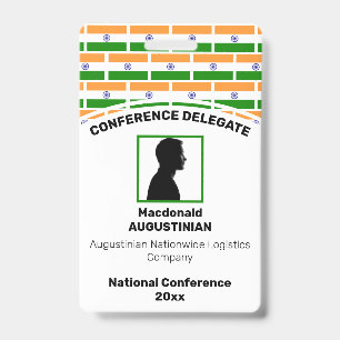 INDIA FLAG Customised Logo Photo ID Name Badge