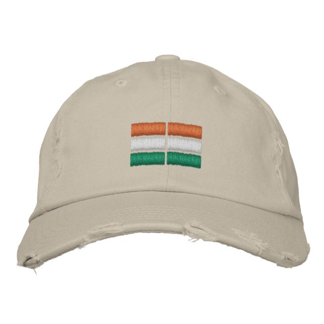 India Flag Embroidered Baseball Cap (Front)