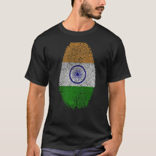 India Flag Fingerprint It Is In My Dna For Indian T-Shirt