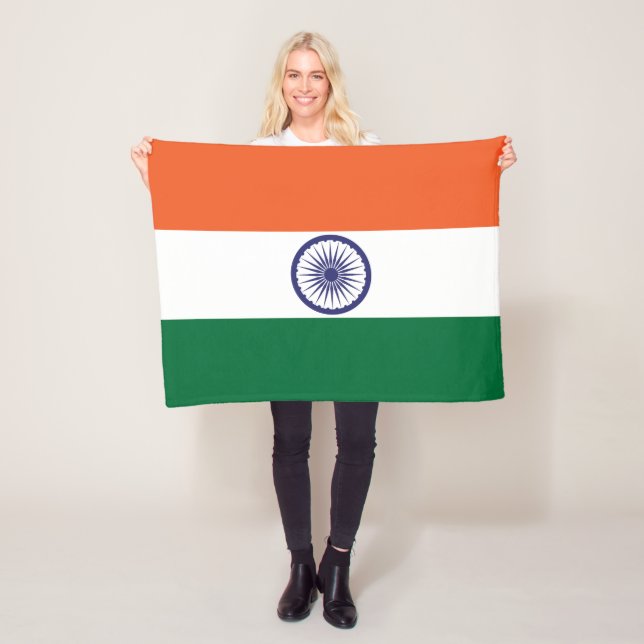 India Flag Fleece Blanket (In Situ)