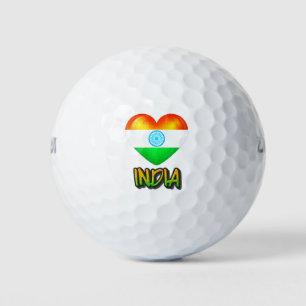 India Flag Heart Cutout Golf Balls