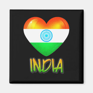 India Flag Heart Cutout Magnet